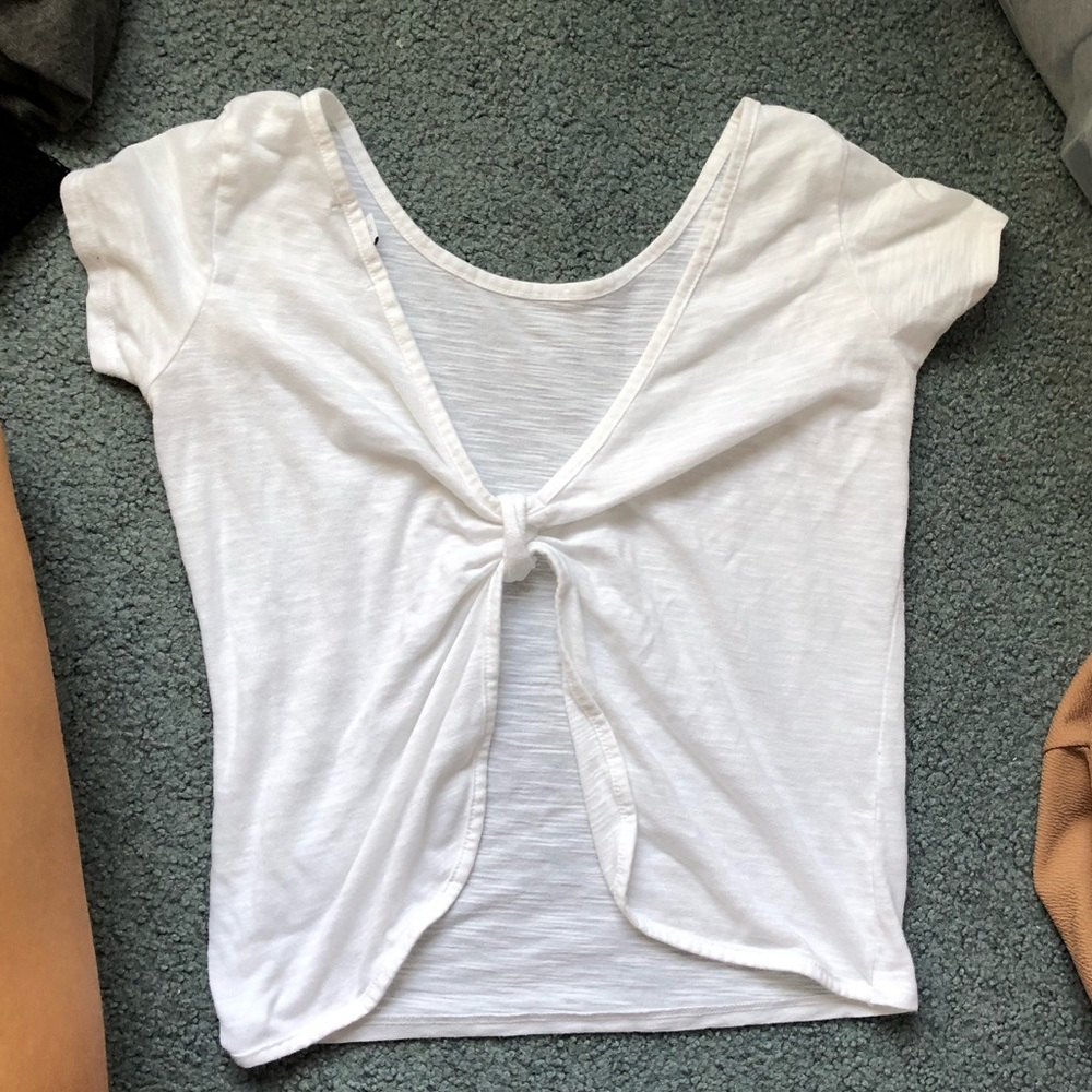 White open back shirt
